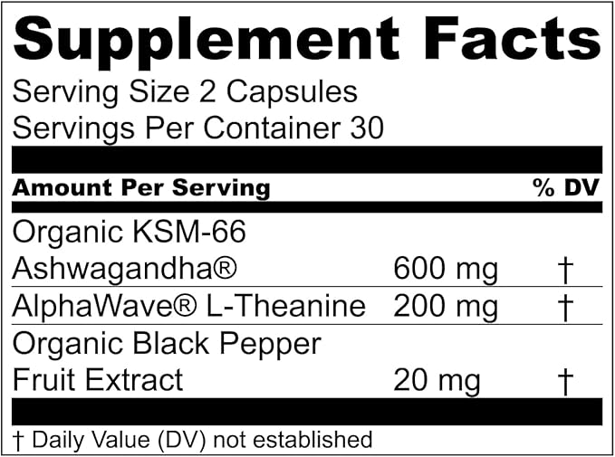 Live Conscious KSM-66 Ashwagandha Supplement w/L Theanine & AlphaWave - ZenWell Everyday Stress Relief, Mood Support, Cognitive, Brain Health - Ashwagandha for Men & Women - 60 Capsules
