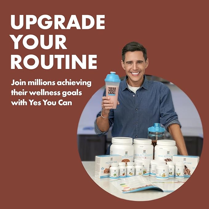 Yes You Can! Complete Meal Replacement - 15 Servings (2 Pack), 20g of Protein, 0g Added Sugars, 22 Vitamins and Minerals - All-in-One Nutritious Meal Replacement Shake (Chocolate)