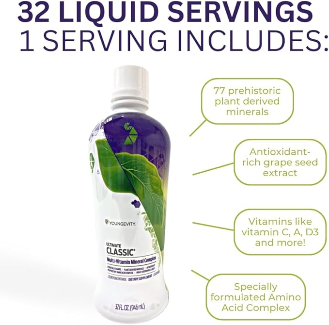 Youngevity Ultimate Classic - Multi-Vitamin & Mineral Complex | Natural Source Of Essential Daily Nutrients | Highly Absorbable Liquid | (2)