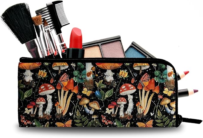 Toiletry Bags for Women Mushroom Cosmetic Bags Makeup Brush Bag Organizer Travel Essentials Make Up Pouch