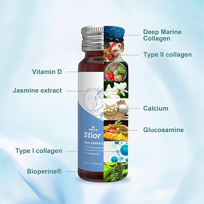 Marine Collagen Liquid, Collagen Drink, Marine Collagen, Liquid Collagen for Women for Hair Growth, Skin Repair, Mood&Sleep, 1.69 Fl Oz (Pack of 30), Collagen Drink for Joints&Bones