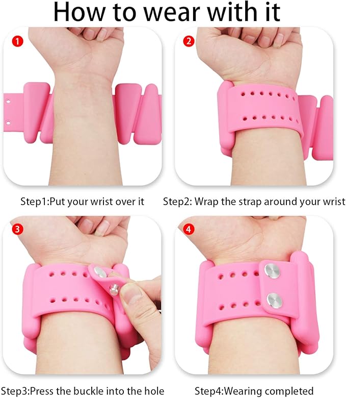 Silicone Wrist Weight Band Wristband(2-PCS Set, 1Lb/pcs S,2Lb/PCS S,2Lb/PCS L)