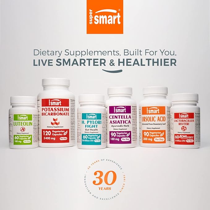Supersmart - Daily 1® Timed Release - Multivitamin Supplement for Women & Men - with BioPQQ®, Vitamin A, B, C, D & E, Biotin, Quercetin & Fisetin | Made in USA | Non-GMO & Gluten Free - 60 Tablets