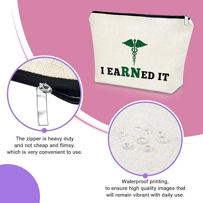 Sazuwu Nurse Appreciation Gifts for Women Makeup Bag Nurses Practitioner Gifts Nurse Graduation Gift for Nursing Student Cosmetic Bag Birthday Thanksgiving Christmas Gifts Cosmetic Travel Pouch