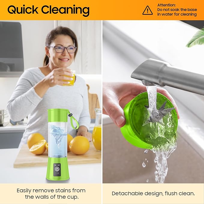 Portable Personal Size Mini Blender - 2025 Upgraded Cordless Blender for Smoothies & Shakes, Type-C Rechargeable, 380Ml Traveling BAP Free Juicer Cup for Sports/Travel/Home, 20000Rpm/Min Speed