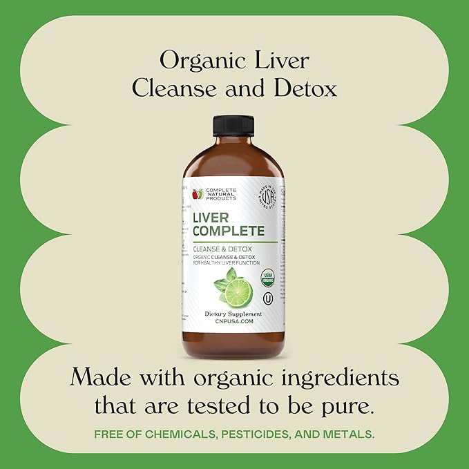 Liver Complete 8oz Organic Liquid Concentrate - Liver Cleanse & Digestive Bitters Vinegar Supplement