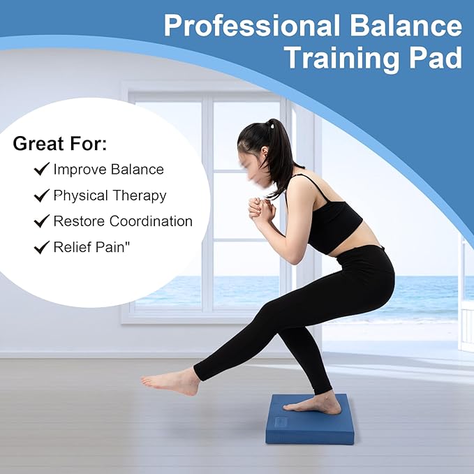 StrongTek Professional Foam Exercise Balance Pad - 15.8" 13" x 2", High-Density