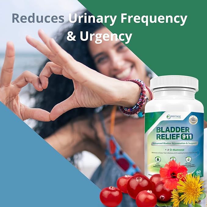Bladder Relief 911 Detoxifying Strength - for Men and Women Provides Bladder Support, 60 Veggie Capsules