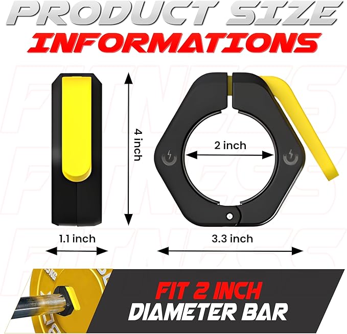 Barbell Clips 2 Inch Weight Bar Clamps Olympic 2 Inch