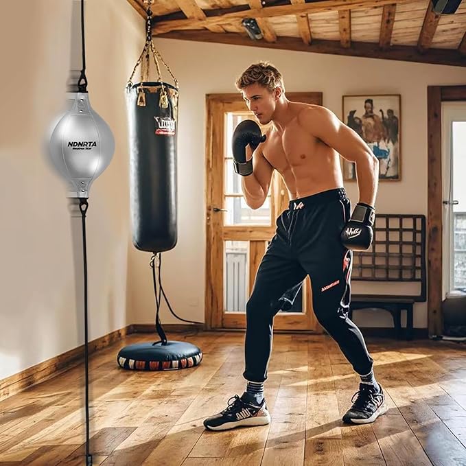 Double End Bag, (Classic Style Upgraded),Improve Reaction Speed, Boxing Equipment, Durable, Double End Punching Bags, Home Gym, Floor to Ceiling, for Boxing (Shipped from The U.S)