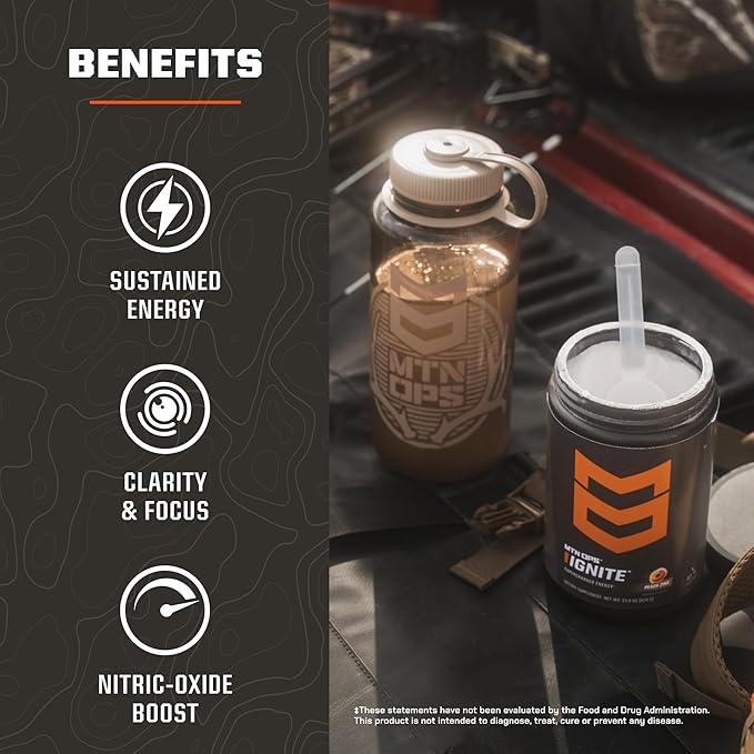 MTN OPS Ignite Supercharged Energy Drink Mix 45-Serving Tub, Tiger's Blood