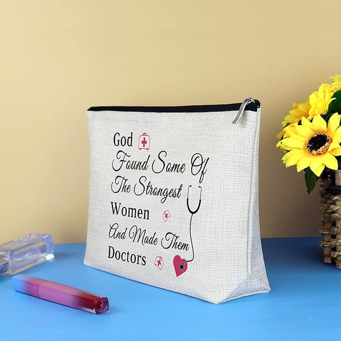 Doctor Gifts Doctor Makeup Bag for Women Doctor Thank You Appreciation Gifts Inspirational Gift for Doctor Cosmetic Bag Medical Graduation Gifts Retirement Birthday Gift for Doctor Travel Toiletry Bag