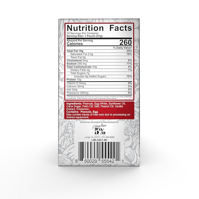 Rich Piana 5% Nutrition Snack Time | Squeezable Protein Shots | High Protein Snack Pouches | Convenient, Real Food Protein from Peanuts & Egg Whites | 10-Count (Peanut Butter)