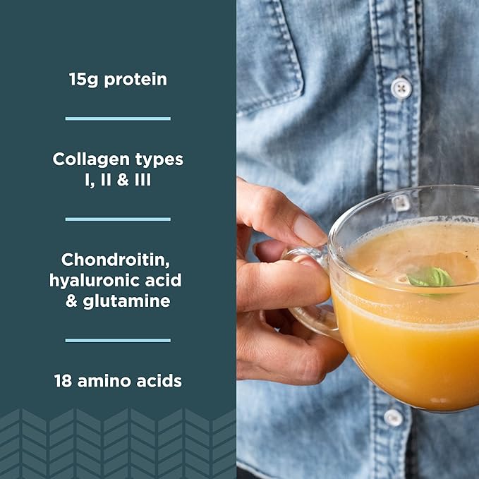 Ancient Nutrition Bone Broth Protein Powder, Tomato Basil, Grass-Fed Chicken and Beef Bone Broth Powder, 15g Protein Per Serving, Supports a Healthy Gut, 15 Servings