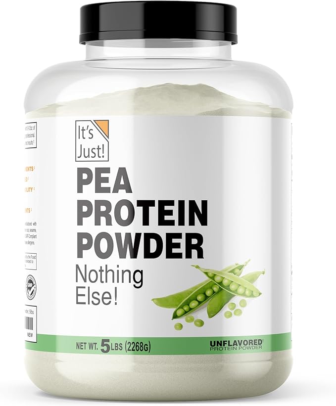 It's Just! - 100% Pea Protein, Vegan Plant Based, Grown in Canada, Premium Quality, Smooth Texture, Gluten Free, Keto Friendly (5 Pound, Unflavored)
