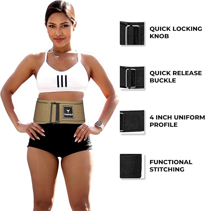 Quick Locking Weight Lifting Belt - Adjustable Lifting 4 inch