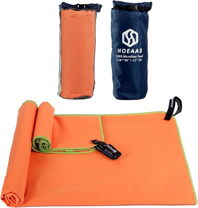 HOEAAS 2 Pack Microfiber Camping Towels