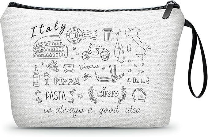 Italy Travel Gifts - Makeup Bag Organizer for Women, Birthday & for Female, Mom, Sister, Daughter