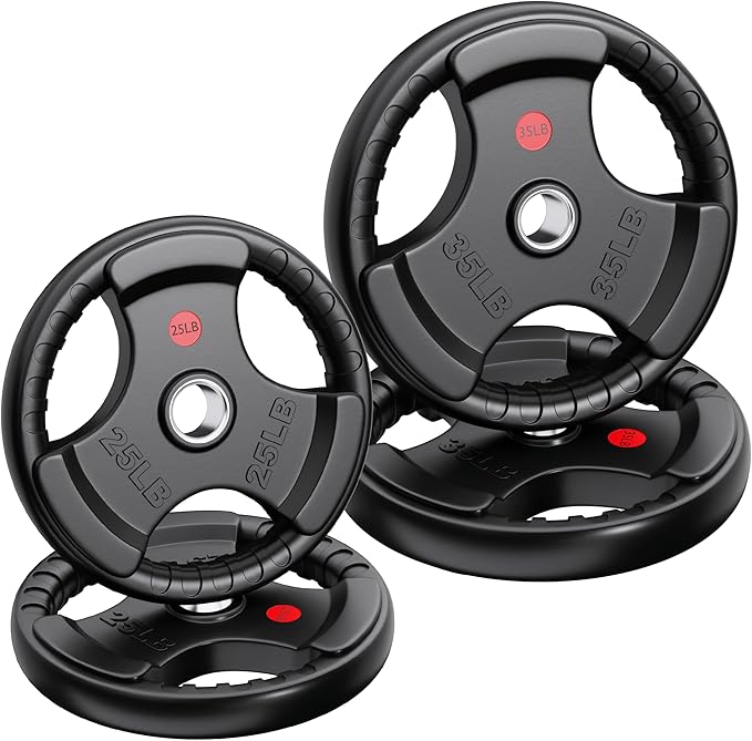 XDDIAS Rubber Weight Plates 2-Inch Olympic Grip Plate 10LB-45LB