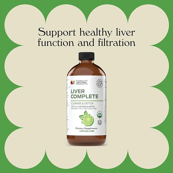 Complete Natural Products Liver Complete 12oz - Organic Liquid Liver Cleanse & Detox Supplement for High Enzymes, Fatty Liver, Liver Support