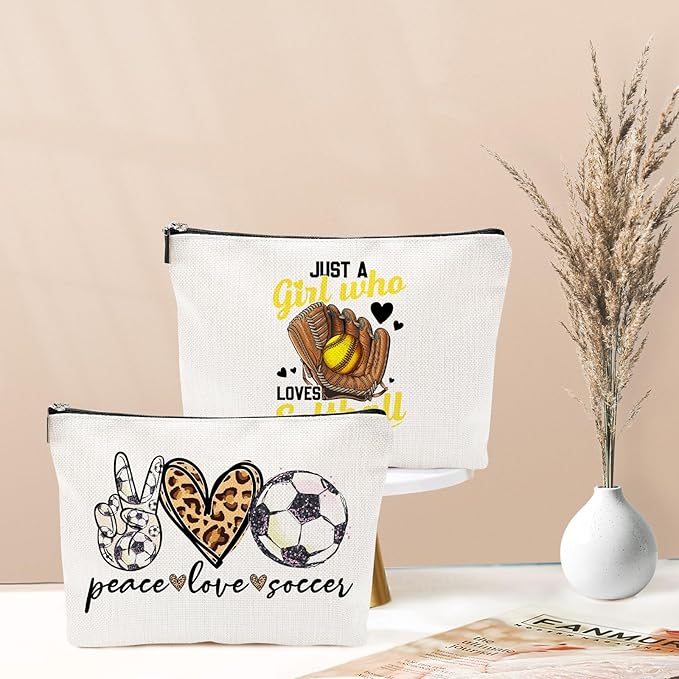Soccer Gifts Makeup Bag - Inspirational Gift for Soccer Lovers , Ideal for Mom, Grandma, Sister, Coworker, Friend, BFF | Birthday or Any Occasion , Women's Gift