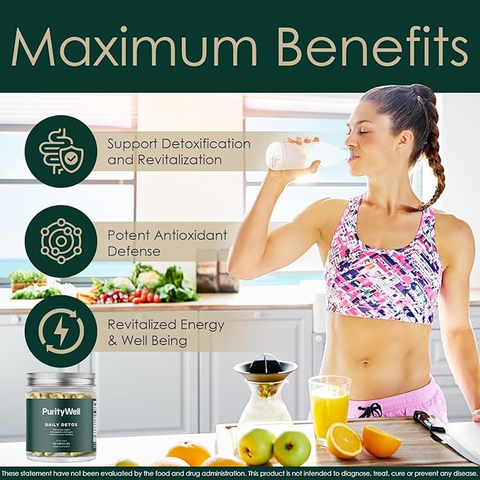 Full Body Detox and Cleanse Supplement with Quercetin 500mg, Vitamin C & L-Cysteine for Lung Health, Liver Support and Gut Cleanse - Alternative to Heavy Metal Detox Pills - 90 Capsules
