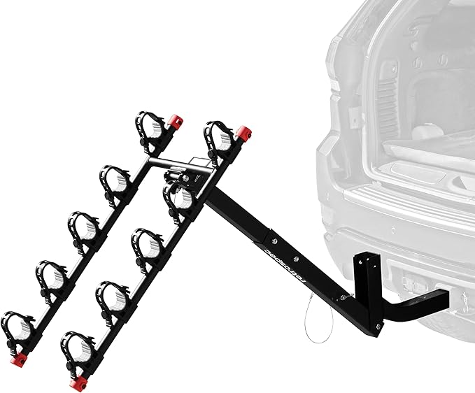 Retrospec Lenox 2-5 - Bike Hitch Rack for Cars, Trucks, SUVs with 2” Hitch | Foldable Steel Frame with Anti-Rattle Adapter, Tie Down Cradles and Straps - Fits Most Frames