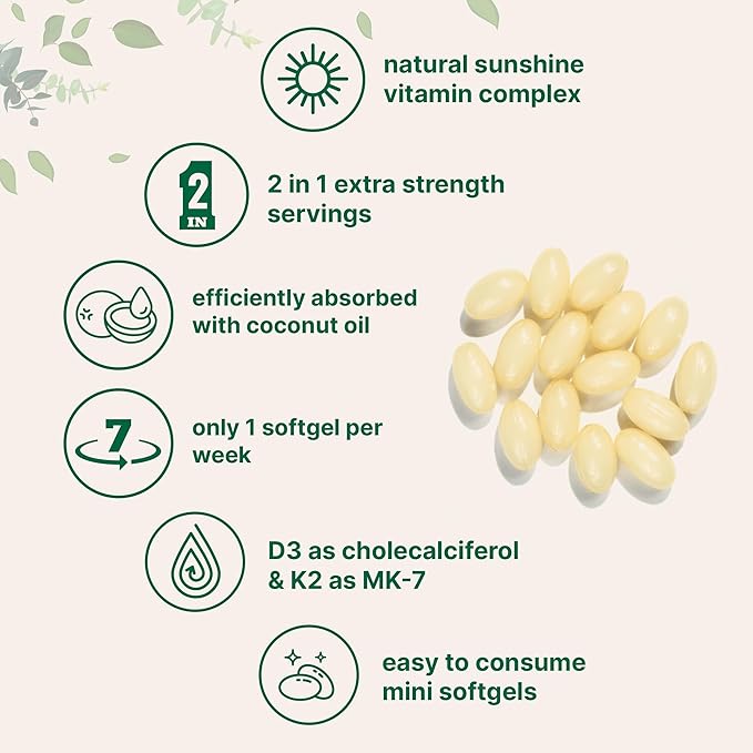 Micro Ingredients Vitamin D3 50,000 IU + K2 MK-7 200 mcg, 240 Softgels | Virgin Coconut Oil | 2-in-1 Bone, Immune & Heart Support | Easy to Swallow, Non-GMO