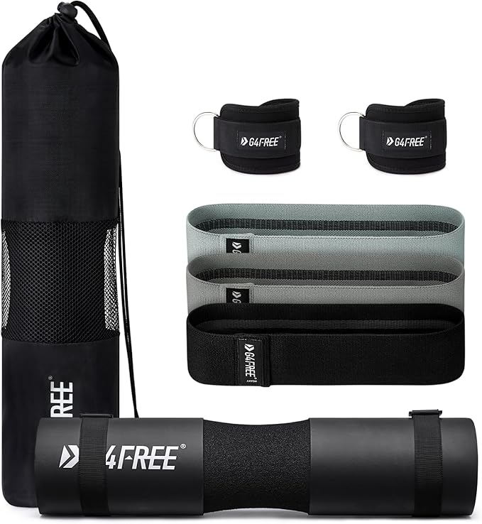 G4Free 7pcs Barbell Pad Set for Squat 2 Gym 3 Hip