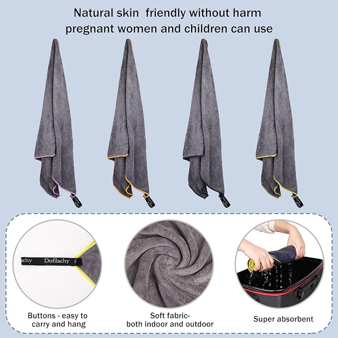Dofilachy 4 Pack Camping Towel - Camping Towels 24” x 48”