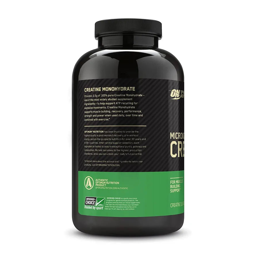 Optimum Nutrition Micronized Creatine Monohydrate Capsules, Keto Friendly, 2500mg, 200 Capsules (Packaging May Vary)