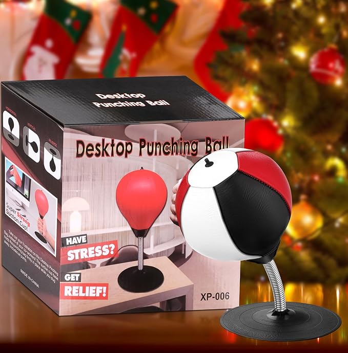 Desktop Punching Bag, Super Strong Suction Boxing Bag Speed Balls, Stress Buster with Suction Cup for Office Table and Counters, Fun Gift for Boss or Coworker