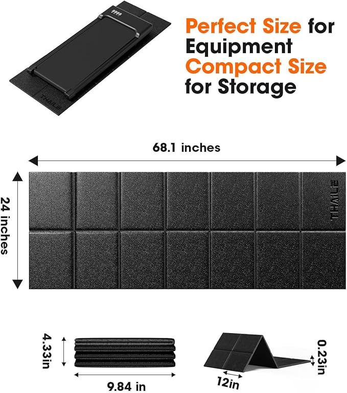 Treadmill Mat, Foldable Exercise Equipment Mat, 1/4β Thick