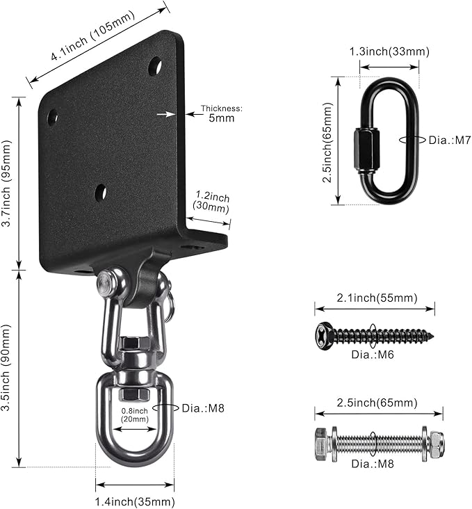 Dolibest Heavy Punching Bag Hanger, I-Beam Mount for Boxing Muay Thai, Wood Beam Hook for Weight Strength Training Systems, Aerial Yoga & Hammock, Resistance Band (1000 LB Capacity)
