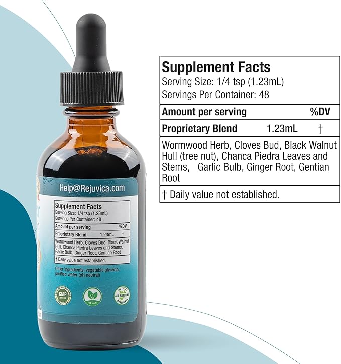 IntestiClear - Advanced Intestinal Support Supplement - Liquid Delivery for Better Absorption - Wormwood, Cloves, Black Walnut, Garlic & More!