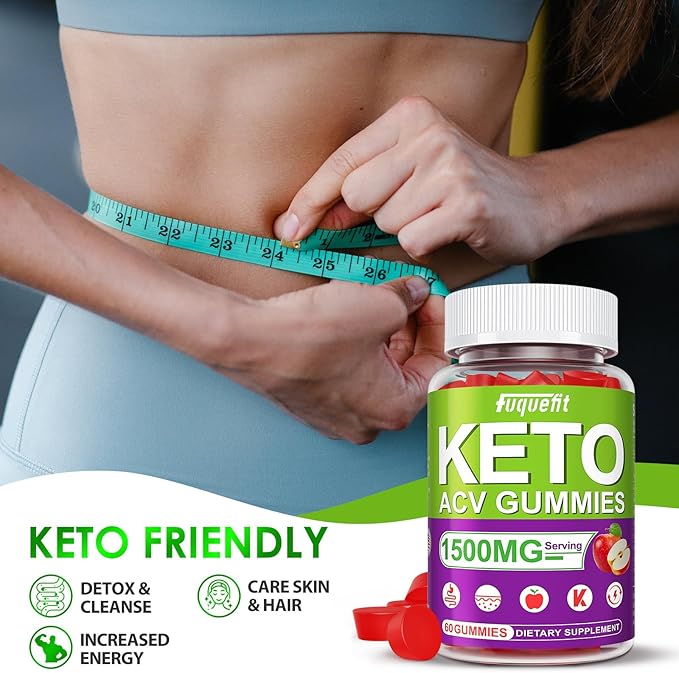 Keto ACV Gummies - 1500mg - Keto Gummies Advanced Formula - ACV Keto Gummies with B6 & 12,Pomegranate & Beet Juice - Vegan - 60 Gummies