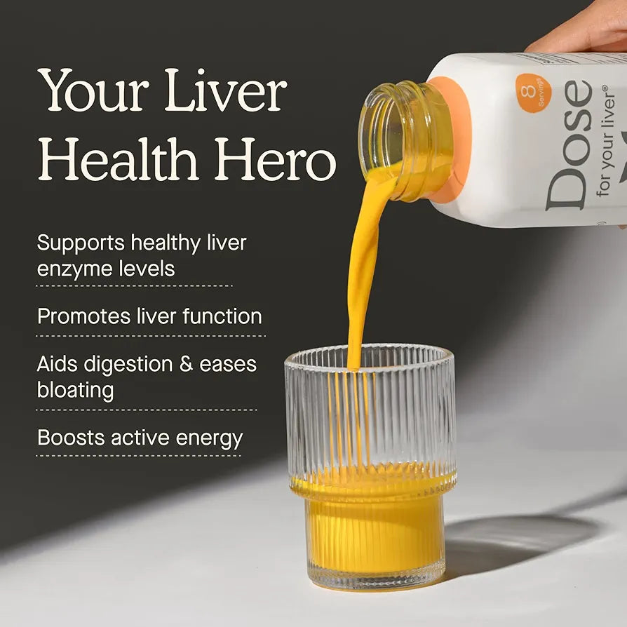 DOSE, for Your Liver Cleanse Detox & Repair, Organic Milk Thistle Supplement with Turmeric, Dandelion, Ginger, and Orange, Promotes Optimal Liver Function,16oz Bottle, 3 Pack