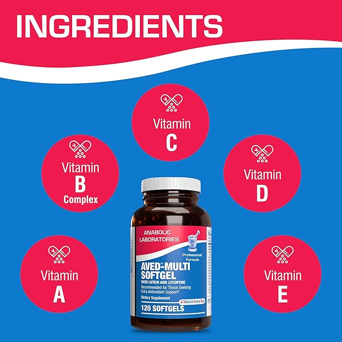 Anabolic Laboratories Daily Multivitamin for Men and Women - 120 Daily Multi Vitamin and Minerals Supplement Softgels for Daily Health