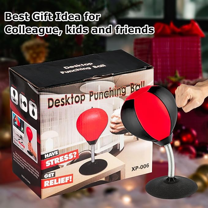 Stress Buster Desktop Punching Bag - Suctions to Your Desk, Heavy Duty Stress Relief Ball, Funny Gifts for Boss or Coworker, Perfect for Kids and Adults, Easter