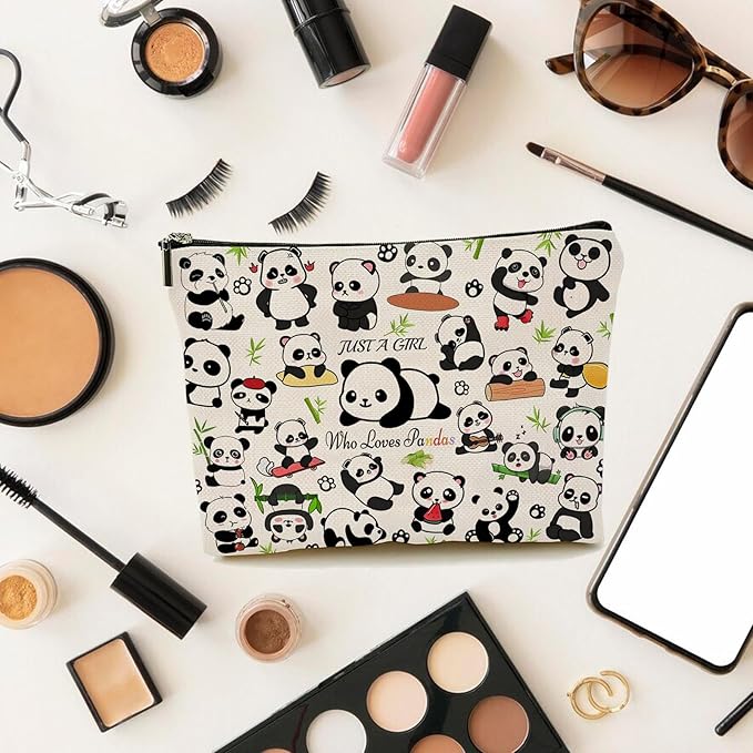 Panda Makeup Bags, Panda Gifts for Women, Funny Cosmetic Bag Birthday Christmas Gifts for Her, Sister, Daughter, Women