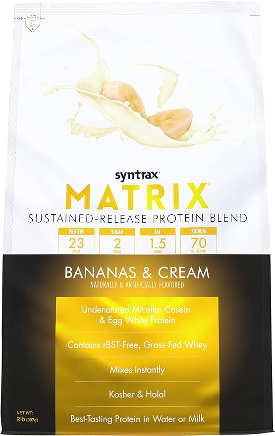 Syntrax Nutrition Matrix Sustained-Release Protein Blend Bananas and Cream 2 lbs.