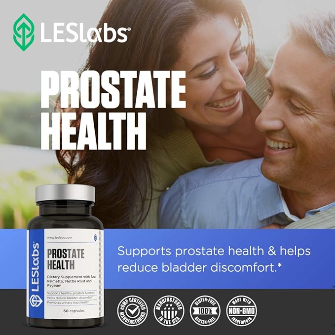 LES Labs Prostate Health – Prostate Support, Urinary Tract Health, Fewer Bathroom Visits & Improved Sleep – Saw Palmetto, Pygeum, Beta Sitosterol & Nettle Root – Non-GMO Supplement – 60 Capsules