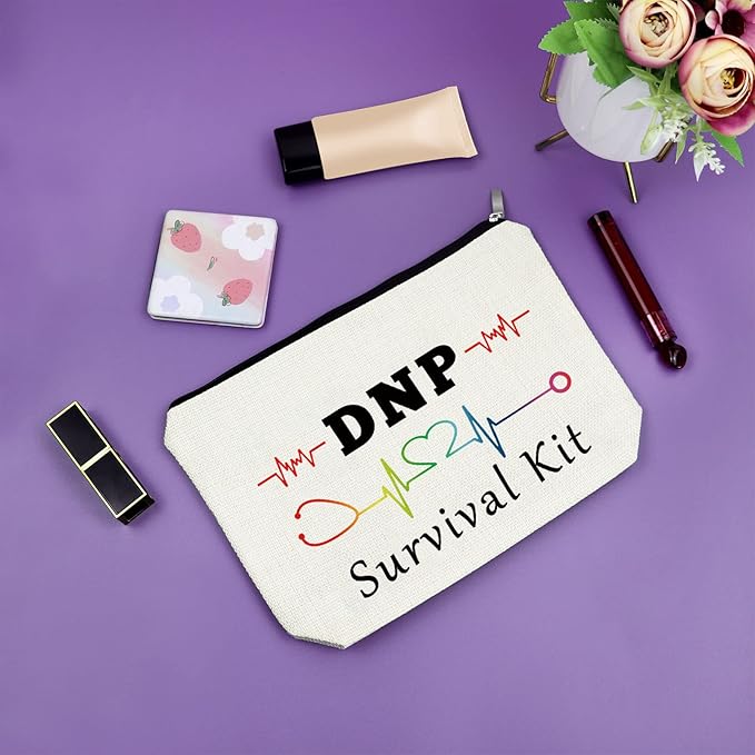 Sazuwu DNP Graduation Makeup Bag - Doctor of Nursing Practice Appreciation Gift, Cosmetic Bag for Women, Travel Pouch