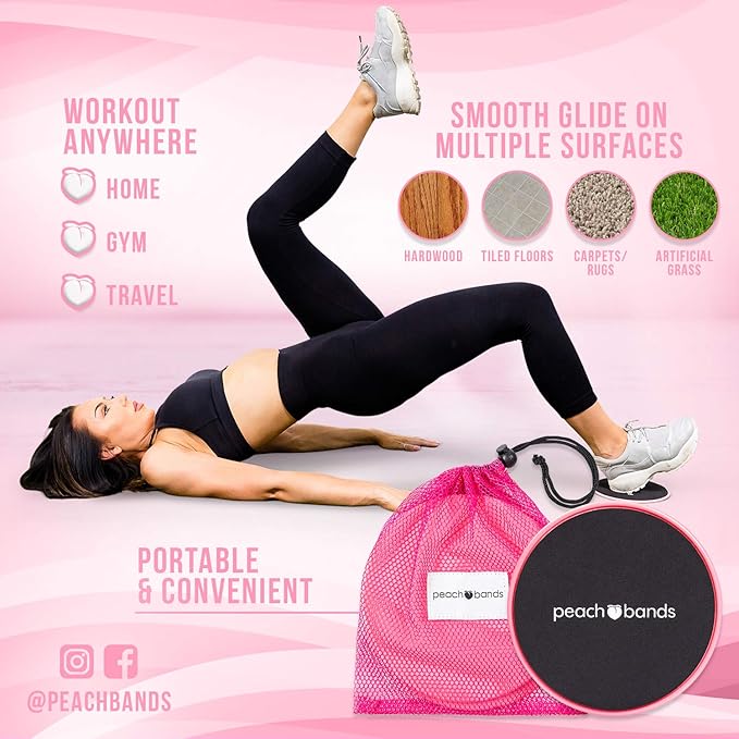 Peach Bands Core Sliders Fitness - Dual Sided
