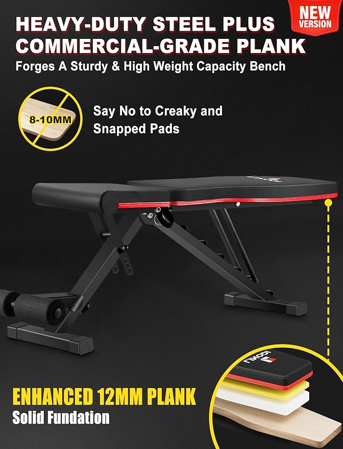 Weight Bench, Adjustable Strength Training Benches for Full