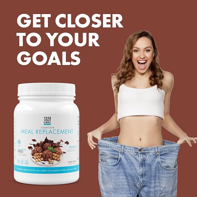 Yes You Can! Complete Meal Replacement - 15 Servings (2 Pack), 20g of Protein, 0g Added Sugars, 22 Vitamins and Minerals - All-in-One Nutritious Meal Replacement Shake (Chocolate)