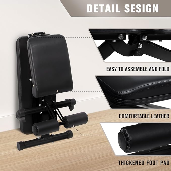RitFit Adjustable/Foldable Utility Weight Bench for Home Gym 35 Total