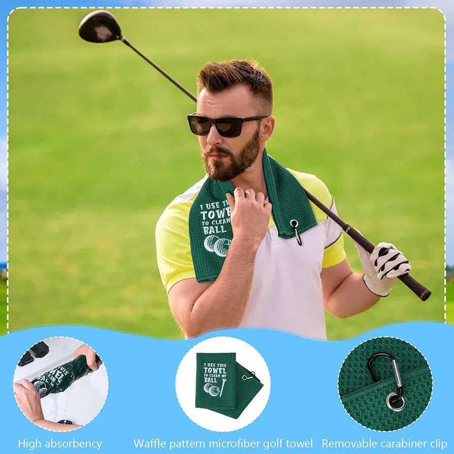 9 Pcs Golf Accessories Kit Golf Club Cleaning Kit Include Microfiber Towel, Cleaner Brush, Ball and Tee Holder, Divot Repair Tool, Ball Bag with Hook for Men Women Gifts