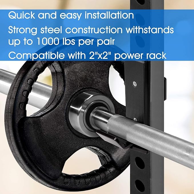 Yes4All Alloy Steel 2x2 J-Hooks Power Rack Attachments 1,000 lbs