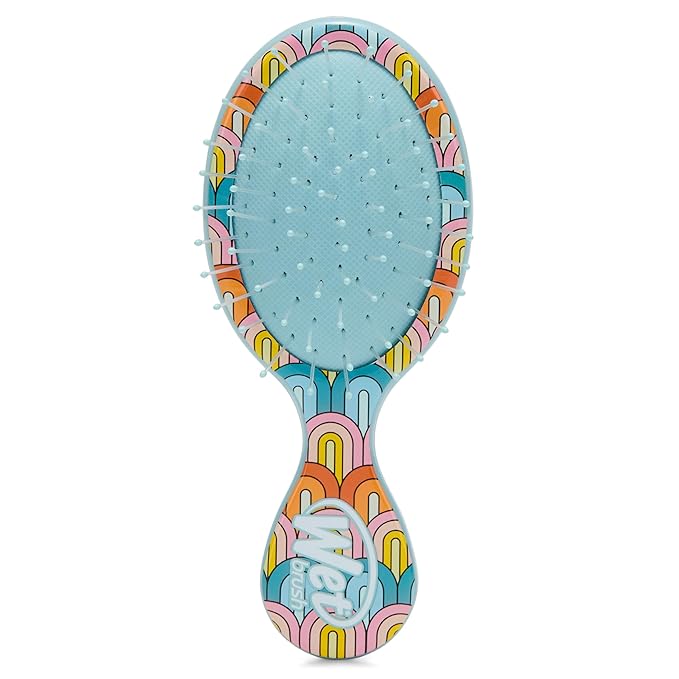 Wet Brush Mini Detangler Hair Brush, Rainbow (Sun Days), Detangling Travel Hairbrush, Ultra-Soft IntelliFlex Bristles Glide Through Tangles with Ease, Pain-Free, All Hair Types, Limited Edition